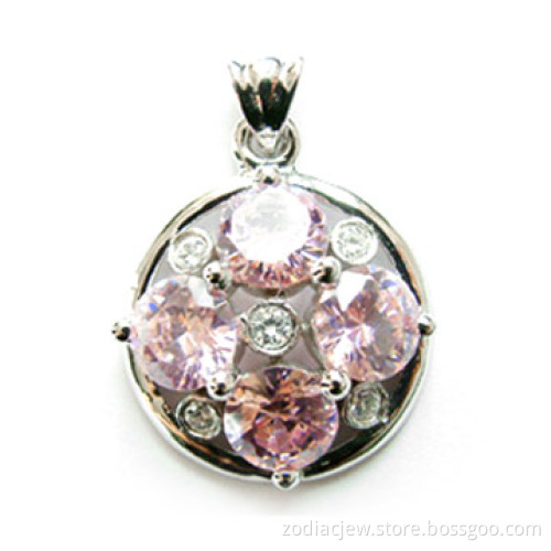 925 Sterling Silver Pendant with Light Amethyst